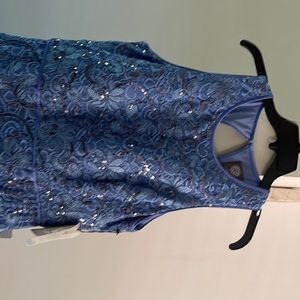 Beautiful sequins dress light blue knee length